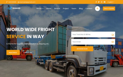 Shahid - Logistic & Transportation Moving Company Landing Page Template