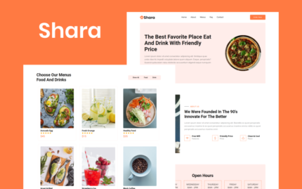 Shara - Food & Drink Landing Page Template