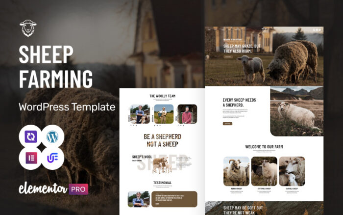 Sheepio - Sheep Farm WordPress Elementor Theme WordPress Theme