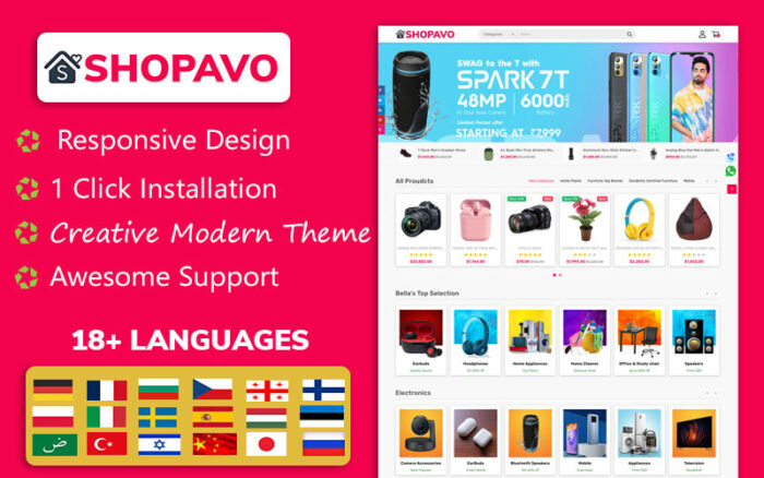 Shopavo Electronic, Fashion, Shoes, Toys OpenCart Theme OpenCart Template