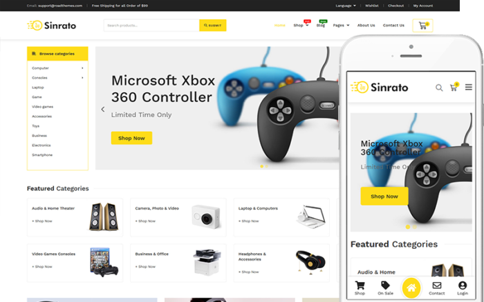 Sinrato - Digital, Electronics Store WooCommerce Theme