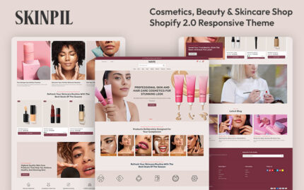 Skinpil - Cosmetics, Beauty & Skincare Store Multipurpose Shopify 2.0 Responsive Theme Shopify Theme