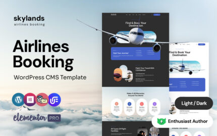 Skylands - Airline Tickets Multipurpose WordPress Elementor Theme WordPress Theme