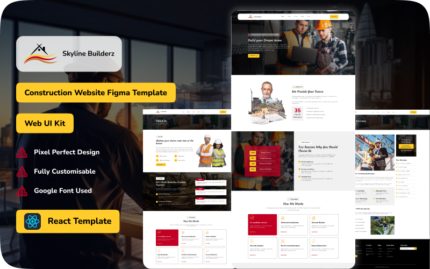 Skyline Builderz - Construction Website React Template Website Template