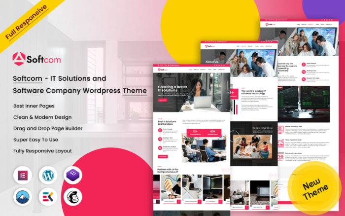 Softcom - IT Solutions and software Company Wordpress Theme WordPress Theme