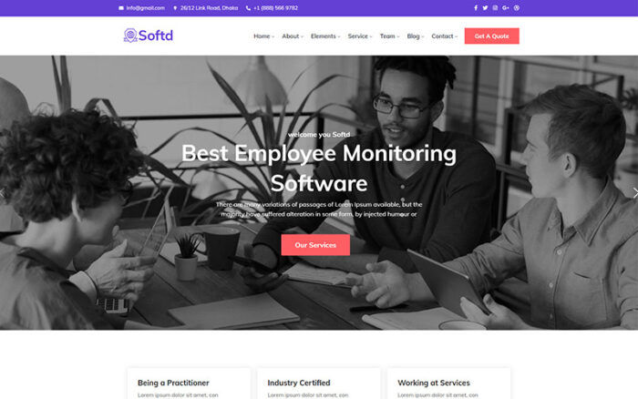 Softd - IT Solution Company Responsive WordPress Theme