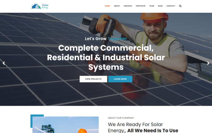 Solar Energy Landing Html Templates Landing Page Template