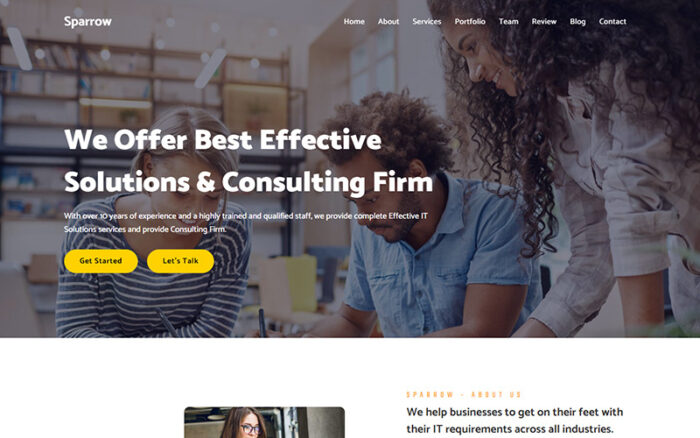 Sparrow - Agency & Consulting Landing Page Template