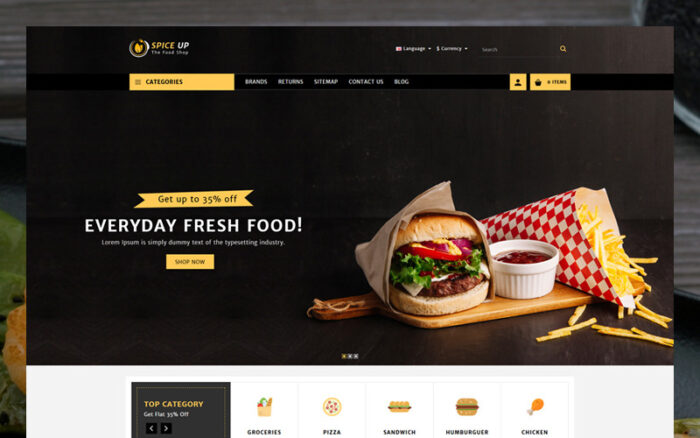 SpiceUp Foods Store OpenCart Template