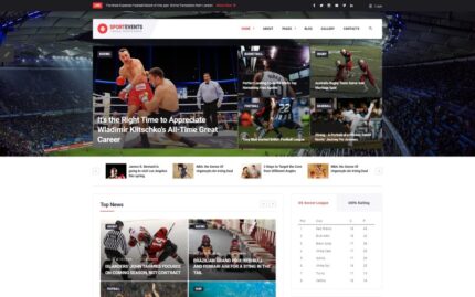 Sport Events - Sports News Joomla Template