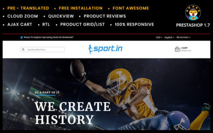 SportIn Sports Accessories Store PrestaShop Theme