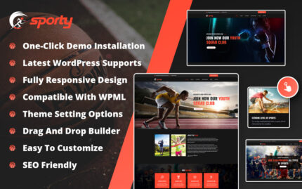 SPORTY - Sport Club WordPress Theme With AI Content Generator