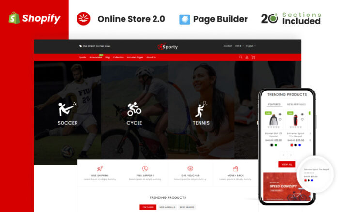 Sporty Sports and Accessories Store Shopify Theme