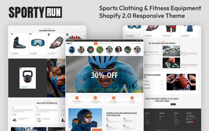 Sportyrun - Sports Clothing & Fitness Equipment Multipurpose Shopify 2.0 Responsive Theme Shopify Theme