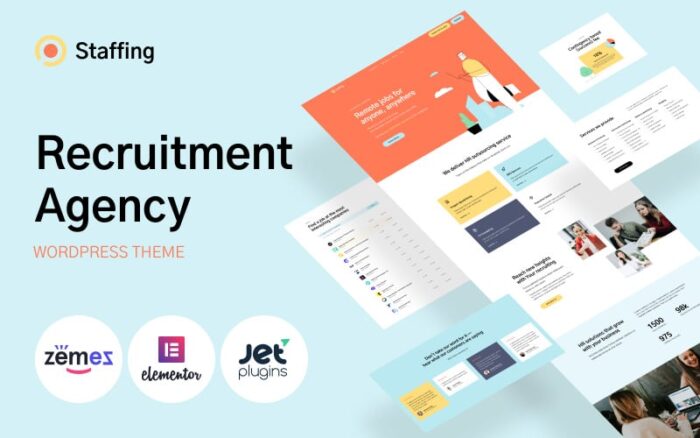 Staffing - Recruitment Agency Website Template WordPress Theme