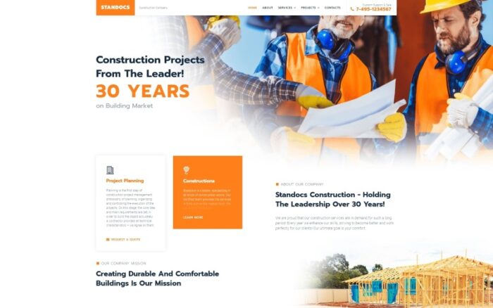 Standocs - Construction Company WordPress Elementor Theme WordPress Theme