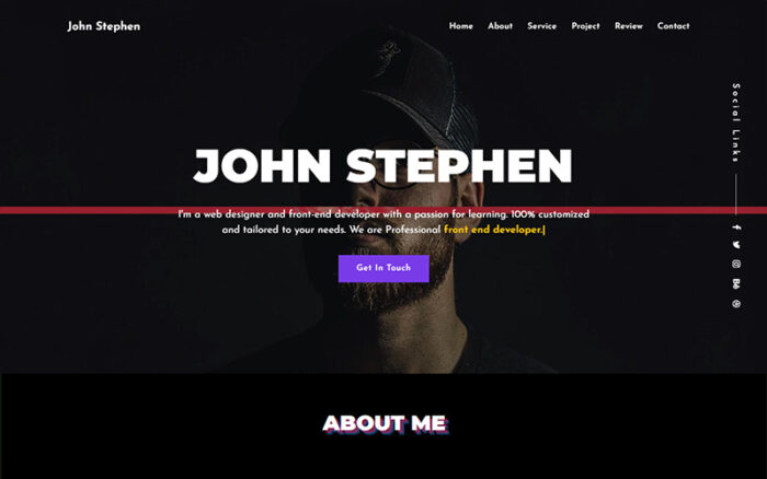 Stephen - Personal Portfolio HTML Landing Page Template