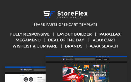 StoreFlex - Fancy Car Parts Online Shop OpenCart Template