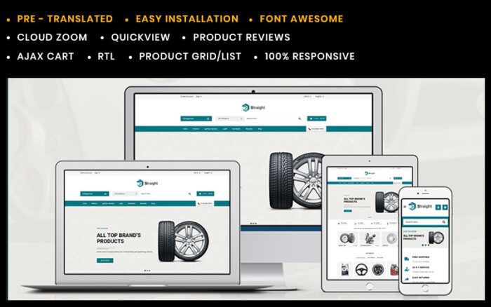 Straight Auto Parts Prestashop Theme PrestaShop Theme