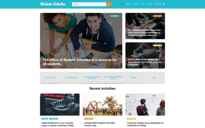 Student Activities Joomla Template