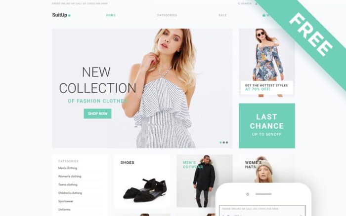 SuitUP - Fashion Store Free Elegant Shopify Theme