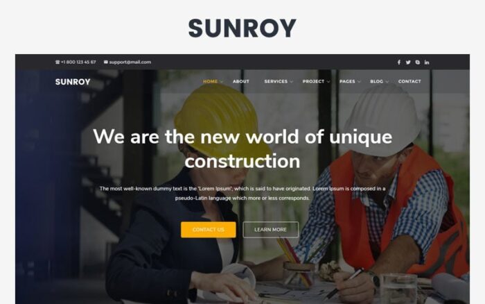 Sunroy - Architecture, Construction Website Template