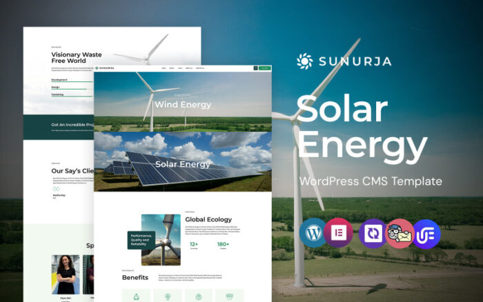 Sunurja - Solar Panels And Renewable Energy WordPress Elementor Theme WordPress Theme