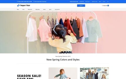 Super Star - Kids Fashion Store Clean OpenCart Template