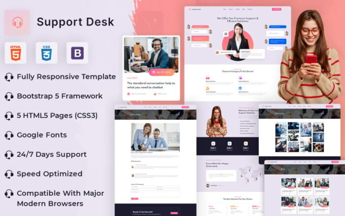 SupportDesk HTML Website Template