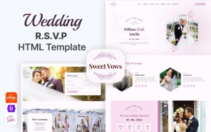 Sweet Vows - Lovely Wedding HTML Website Responsive Template Website Template