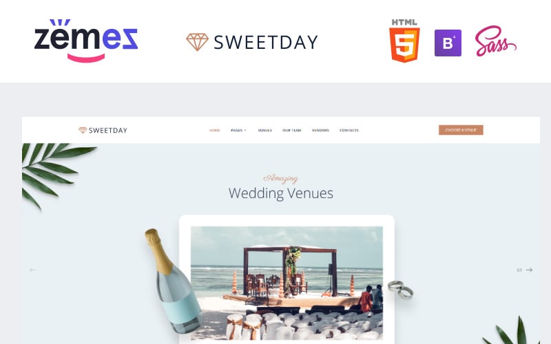 SweetDay - Wedding Venue Agency Website Template