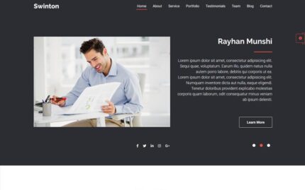Swinton | Resume Cv and Portfolio Landing Page Template
