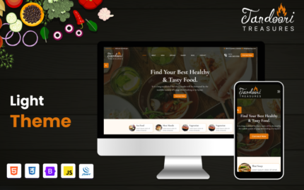 Tandoori Treasure | One Page Indian Restaurant HTML Website Template Landing Page Template