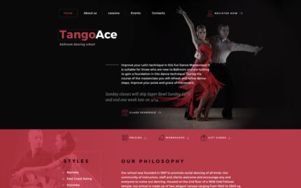 TangoAce - Dance Studio Website Template