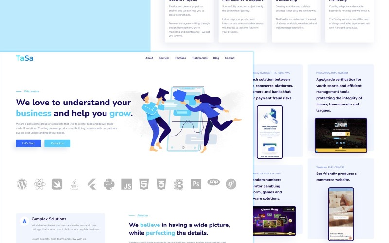 TaSa - agency portfolio Landing Page Template