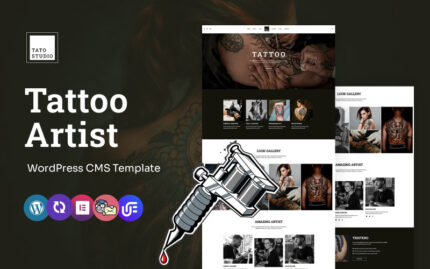 Tato Studio - Tattoo Artist Multipurpose WordPress Elementor Theme WordPress Theme