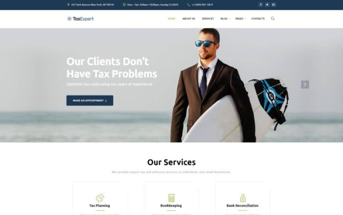 Tax Advisor & Financial Consultant Website Template