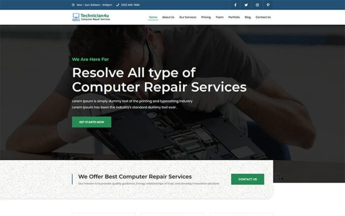 Technician4u Landing Page Template