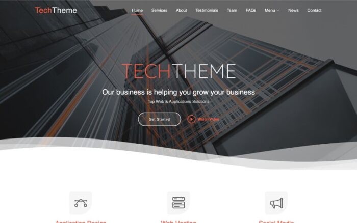 TechTheme | Business Services and IT Solutions Multipurpose Responsive Website Template Landing Page Template