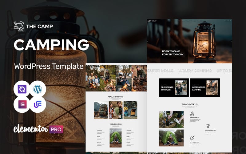 The Camp - Camping Gear, Adventure And Outdoor Activities WordPress Elementor Theme WordPress Theme