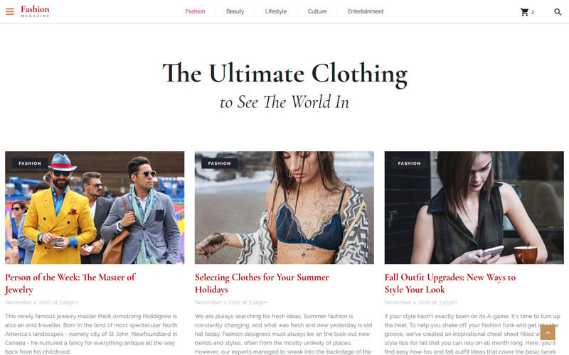 The Ultimate Clothing - Fashion Magazine Multipage HTML5 Website Template