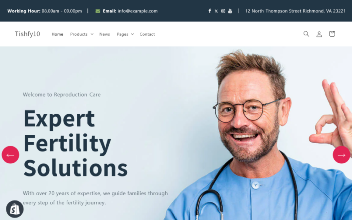 Tishfy10 - Reproduction Clinic Shopify 2.0 Theme Shopify Theme