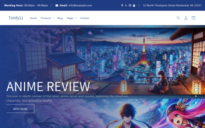 Tishfy11 - Anime and Manga Shopify 2.0 theme Shopify Theme