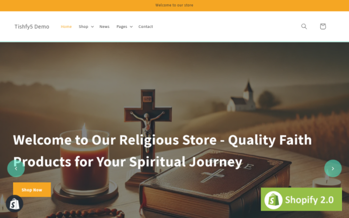 Tishfy5 - Religious Store Shopify 2.0 Theme Shopify Theme