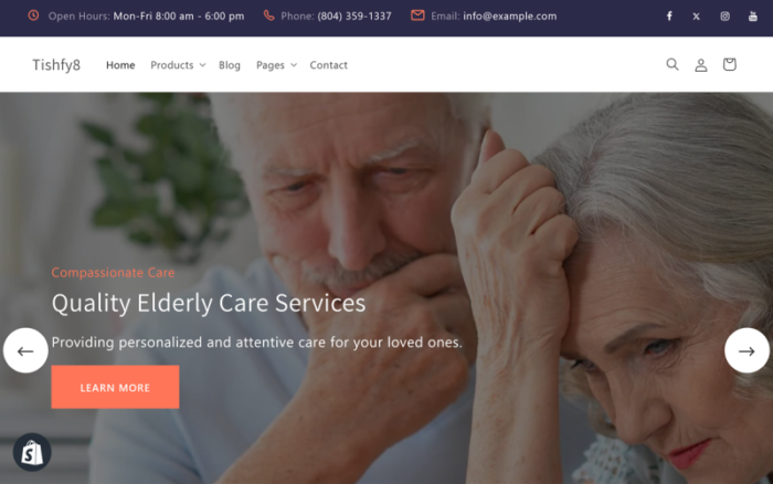 Tishfy8 - Elderly Care Shopify 2.0 Theme Shopify Theme