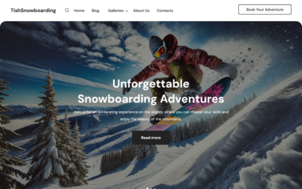 TishSnowboarding - Snowboarding WordPress Theme