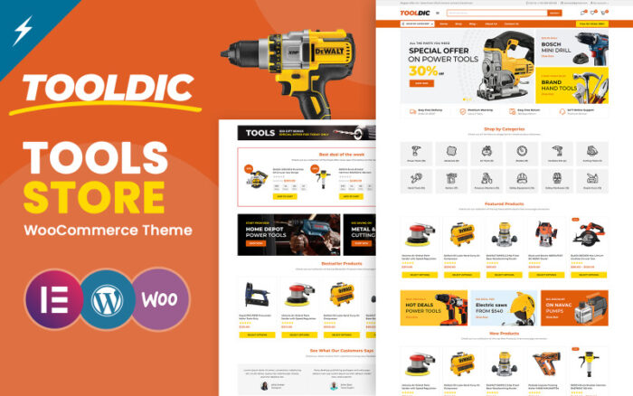 Tooldic - Power Equipment Tools and Auto Parts WooCommerce Theme