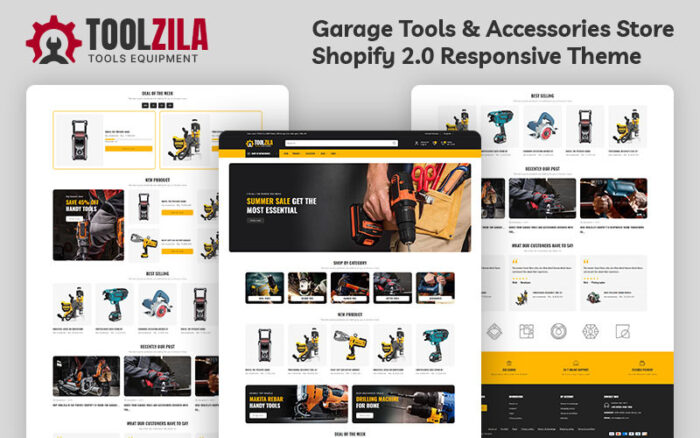 Toolzila - Garage Tools & Accessories Mega Store Multipurpose Shopify 2.0 Responsive Theme Shopify Theme