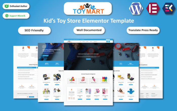 Toy Mart - Kid's Toy Store WordPress Elementor Template WordPress Theme