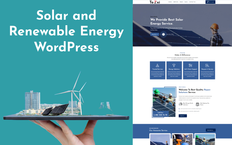 Tozxi - Solar and Renewable Energy WordPress Theme